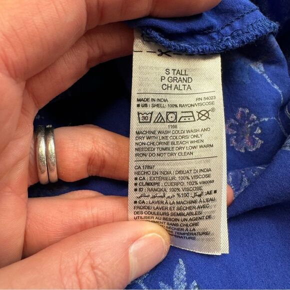 Old Navy Women's Floral Racerback Shift Dress S SM Small TALL ST Blue White Pink - Picture 9 of 11